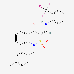 (E)-1-(4-methylbenzyl)-3-(((2-(trifluoromethyl)phenyl)amino)methylene)-1H-benzo[c][1,2]thiazin-4(3H)-one 2,2-dioxide