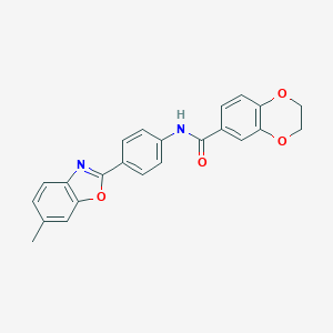 molecular formula C23H18N2O4 B251851 N-[4-(6-methyl-1,3-benzoxazol-2-yl)phenyl]-2,3-dihydro-1,4-benzodioxine-6-carboxamide 