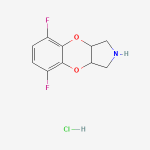 molecular formula C10H10ClF2NO2 B2518531 10,13-Difluoro-2,8-dioxa-5-azatricyclo[7.4.0.0^{3,7}]trideca-1(13),9,11-triene hydrochloride CAS No. 1909318-59-7