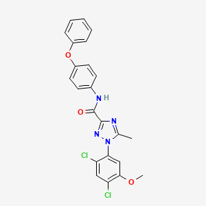 molecular formula C23H18Cl2N4O3 B2518535 1-(2,4-dichloro-5-methoxyphenyl)-5-methyl-N-(4-phenoxyphenyl)-1H-1,2,4-triazole-3-carboxamide CAS No. 339015-16-6