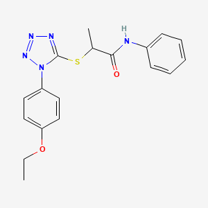 2-((1-(4-ethoxyphenyl)-1H-tetrazol-5-yl)thio)-N-phenylpropanamide