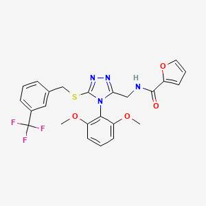molecular formula C24H21F3N4O4S B2518545 N-[[4-(2,6-dimethoxyphenyl)-5-[[3-(trifluoromethyl)phenyl]methylsulfanyl]-1,2,4-triazol-3-yl]methyl]furan-2-carboxamide CAS No. 392685-24-4