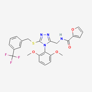 molecular formula C24H21F3N4O4S B2518545 N-((4-(2,6-Dimethoxyphenyl)-5-((3-(Trifluormethyl)benzyl)thio)-4H-1,2,4-triazol-3-yl)methyl)furan-2-carboxamid CAS No. 392685-24-4