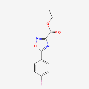 molecular formula C11H9FN2O3 B2518552 5-(4-氟苯基)-1,2,4-恶二唑-3-羧酸乙酯 CAS No. 151098-20-3