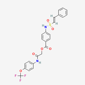 molecular formula C24H19F3N2O6S B2518562 [2-oxo-2-[4-(trifluoromethoxy)anilino]ethyl] 4-[[(E)-2-phenylethenyl]sulfonylamino]benzoate CAS No. 796052-80-7