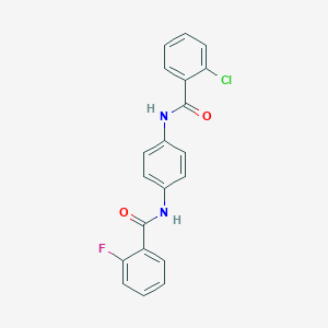molecular formula C20H14ClFN2O2 B251857 N-{4-[(2-chlorobenzoyl)amino]phenyl}-2-fluorobenzamide 