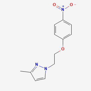 molecular formula C12H13N3O3 B2518570 3-methyl-1-[2-(4-nitrophenoxy)ethyl]-1H-pyrazole CAS No. 1296225-25-6