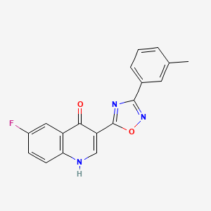 molecular formula C18H12FN3O2 B2518571 6-氟-3-(3-(m-甲苯基)-1,2,4-噁二唑-5-基)喹啉-4(1H)-酮 CAS No. 1260713-30-1