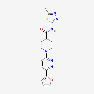 molecular formula C17H18N6O2S B2518576 1-(6-(呋喃-2-基)吡哒嗪-3-基)-N-(5-甲基-1,3,4-噻二唑-2-基)哌啶-4-甲酰胺 CAS No. 1251708-19-6