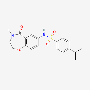 molecular formula C19H22N2O4S B2518589 4-isopropyl-N-(4-methyl-5-oxo-2,3,4,5-tetrahydrobenzo[f][1,4]oxazepin-7-yl)benzenesulfonamide CAS No. 926031-90-5