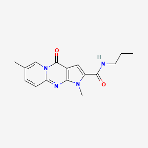 molecular formula C16H18N4O2 B2518593 1,7-dimethyl-4-oxo-N-propyl-1,4-dihydropyrido[1,2-a]pyrrolo[2,3-d]pyrimidine-2-carboxamide CAS No. 946202-83-1