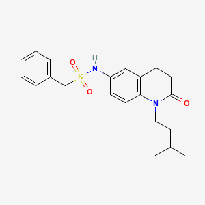 molecular formula C21H26N2O3S B2518629 N-(1-异戊基-2-氧代-1,2,3,4-四氢喹啉-6-基)-1-苯甲磺酰胺 CAS No. 941956-02-1