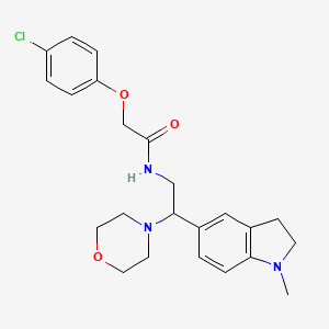 molecular formula C23H28ClN3O3 B2518632 2-(4-氯苯氧基)-N-(2-(1-甲基吲哚啉-5-基)-2-吗啉乙基)乙酰胺 CAS No. 921895-26-3