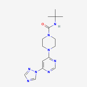 4-(6-(1H-1,2,4-triazol-1-yl)pyrimidin-4-yl)-N-(tert-butyl)piperazine-1-carboxamide