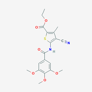molecular formula C19H20N2O6S B251864 Ethyl 4-cyano-3-methyl-5-(3,4,5-trimethoxybenzamido)thiophene-2-carboxylate 