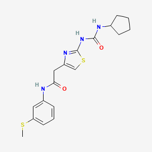 molecular formula C18H22N4O2S2 B2518644 2-(2-(3-环戊基脲基)噻唑-4-基)-N-(3-(甲硫基)苯基)乙酰胺 CAS No. 921508-70-5