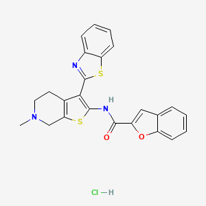 N-(3-(benzo[d]thiazol-2-yl)-6-methyl-4,5,6,7-tetrahydrothieno[2,3-c]pyridin-2-yl)benzofuran-2-carboxamide hydrochloride
