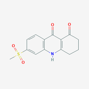 molecular formula C14H13NO4S B2518658 6-Methylsulfonyl-2,3,4,10-tetrahydroacridine-1,9-dione CAS No. 2490404-67-4