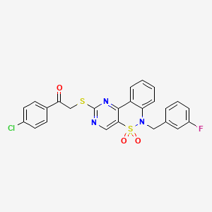 1-(4-chlorophenyl)-2-{[6-(3-fluorobenzyl)-5,5-dioxido-6H-pyrimido[5,4-c][2,1]benzothiazin-2-yl]thio}ethanone