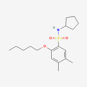 N-cyclopentyl-4,5-dimethyl-2-(pentyloxy)benzene-1-sulfonamide