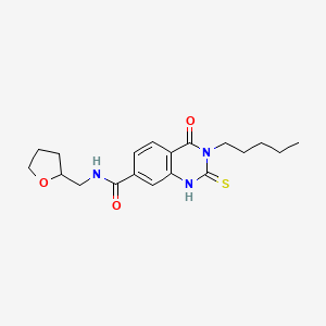 4-oxo-N-(oxolan-2-ylmethyl)-3-pentyl-2-sulfanylidene-1H-quinazoline-7-carboxamide