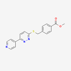 molecular formula C18H15N3O2S B2518689 Methyl 4-(((6-(pyridin-4-yl)pyridazin-3-yl)thio)methyl)benzoate CAS No. 1207025-74-8