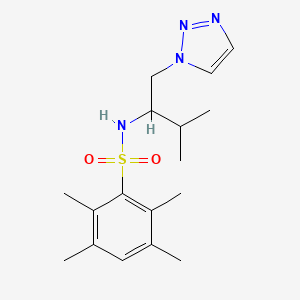 molecular formula C17H26N4O2S B2518699 2,3,5,6-tetramethyl-N-(3-methyl-1-(1H-1,2,3-triazol-1-yl)butan-2-yl)benzenesulfonamide CAS No. 2034229-64-4