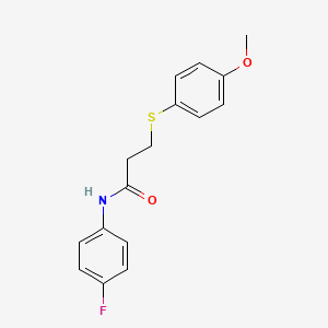 molecular formula C16H16FNO2S B2518701 N-(4-fluorophenyl)-3-((4-methoxyphenyl)thio)propanamide CAS No. 941908-93-6
