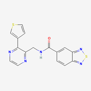 molecular formula C16H11N5OS2 B2518704 N-((3-(thiophen-3-yl)pyrazin-2-yl)methyl)benzo[c][1,2,5]thiadiazole-5-carboxamide CAS No. 2034538-00-4