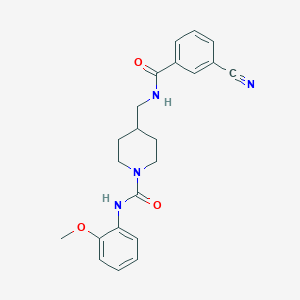 molecular formula C22H24N4O3 B2518706 4-((3-cyanobenzamido)methyl)-N-(2-methoxyphenyl)piperidine-1-carboxamide CAS No. 1235317-06-2