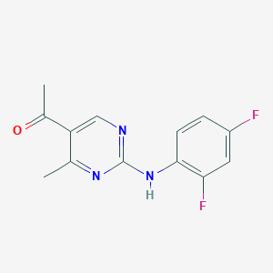 molecular formula C13H11F2N3O B2518709 1-{2-[(2,4-Difluorophenyl)amino]-4-methylpyrimidin-5-yl}ethanone CAS No. 2270906-35-7