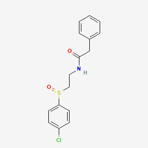 molecular formula C16H16ClNO2S B2518710 N-(2-((4-Chlorophenyl)sulfinyl)ethyl)-2-phenylacetamide CAS No. 477710-10-4