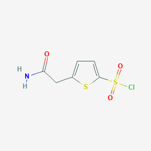 molecular formula C6H6ClNO3S2 B2518711 5-(氨基甲酰基甲基)噻吩-2-磺酰氯 CAS No. 1479499-40-5
