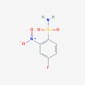 molecular formula C6H5FN2O4S B2518713 4-Fluoro-2-nitrobenzene-1-sulfonamide CAS No. 655-01-6