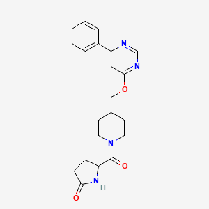 5-[4-[(6-Phenylpyrimidin-4-yl)oxymethyl]piperidine-1-carbonyl]pyrrolidin-2-one