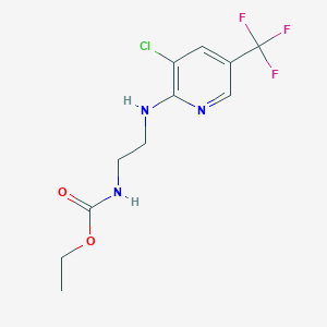 molecular formula C11H13ClF3N3O2 B2518720 ethyl N-(2-{[3-chloro-5-(trifluoromethyl)-2-pyridinyl]amino}ethyl)carbamate CAS No. 321432-03-5