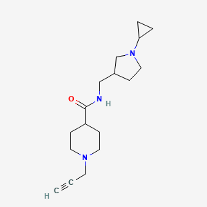 N-[(1-cyclopropylpyrrolidin-3-yl)methyl]-1-(prop-2-yn-1-yl)piperidine-4-carboxamide