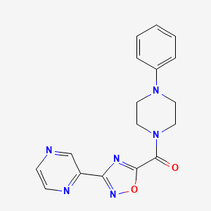 molecular formula C17H16N6O2 B2518723 (4-苯基哌嗪-1-基)(3-(吡嗪-2-基)-1,2,4-恶二唑-5-基)甲酮 CAS No. 1234975-34-8