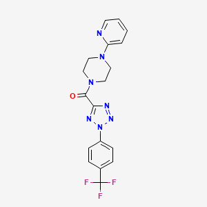 molecular formula C18H16F3N7O B2518724 (4-(吡啶-2-基)哌嗪-1-基)(2-(4-(三氟甲基)苯基)-2H-四唑-5-基)甲酮 CAS No. 1396798-92-7