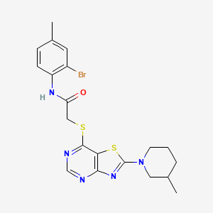 N-(2-bromo-4-methylphenyl)-2-((2-(3-methylpiperidin-1-yl)thiazolo[4,5-d]pyrimidin-7-yl)thio)acetamide