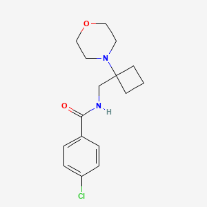 4-Chloro-N-[(1-morpholin-4-ylcyclobutyl)methyl]benzamide