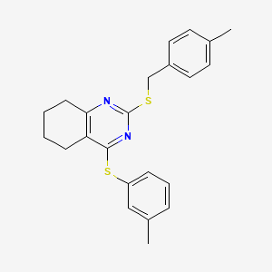 molecular formula C23H24N2S2 B2518749 4-Methylbenzyl 4-[(3-methylphenyl)sulfanyl]-5,6,7,8-tetrahydro-2-quinazolinyl sulfide CAS No. 343374-10-7