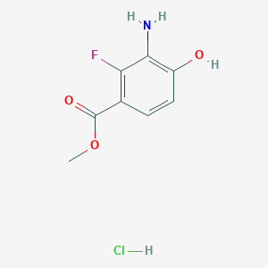 molecular formula C8H9ClFNO3 B2518755 3-氨基-2-氟-4-羟基苯甲酸;盐酸盐 CAS No. 2580240-21-5