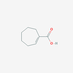molecular formula C8H12O2 B2518773 Cyclohept-1-ene-1-carboxylic acid CAS No. 4321-25-9