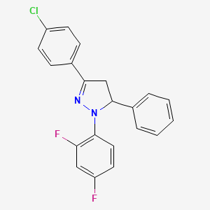 molecular formula C21H15ClF2N2 B2518774 3-(4-氯苯基)-1-(2,4-二氟苯基)-5-苯基-4,5-二氢-1H-吡唑 CAS No. 478050-14-5