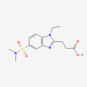 molecular formula C14H19N3O4S B2518775 3-[5-(二甲基氨磺酰基)-1-乙基-1H-1,3-苯并二唑-2-基]丙酸 CAS No. 730951-13-0