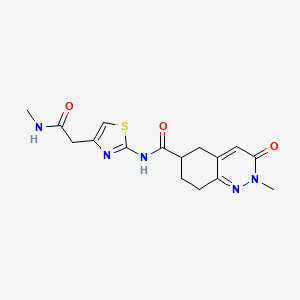 molecular formula C16H19N5O3S B2518783 2-methyl-N-(4-(2-(methylamino)-2-oxoethyl)thiazol-2-yl)-3-oxo-2,3,5,6,7,8-hexahydrocinnoline-6-carboxamide CAS No. 1903383-70-9