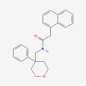 molecular formula C24H25NO2 B2518789 2-Naphthalen-1-yl-N-(4-phenyl-tetrahydro-pyran-4-ylmethyl)-acetamide CAS No. 403669-92-1