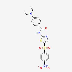 4-(diethylamino)-N-(5-((4-nitrophenyl)sulfonyl)thiazol-2-yl)benzamide