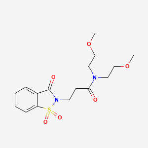 3-(1,1-dioxido-3-oxobenzo[d]isothiazol-2(3H)-yl)-N,N-bis(2-methoxyethyl)propanamide